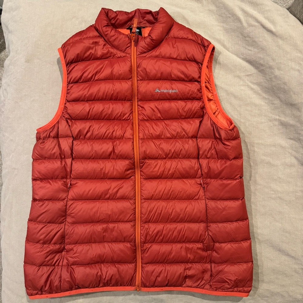 Macpac - New Zealand - Womens - Uber Lightweight Down - Orange Vest - Size Large